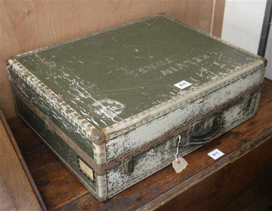 A metal suitcase W.64cm